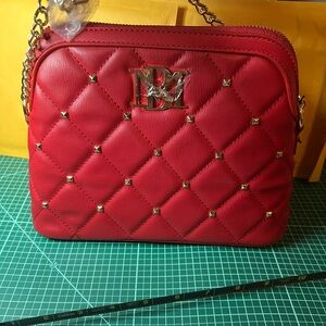 NWT Quilted Badgley Michal Red Quilted Handbag- swagger